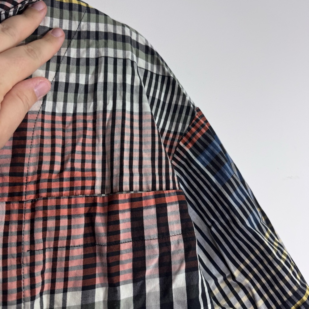 Ilana Kohn Plaid Patchwork Button Front Shirt Xs … - image 4